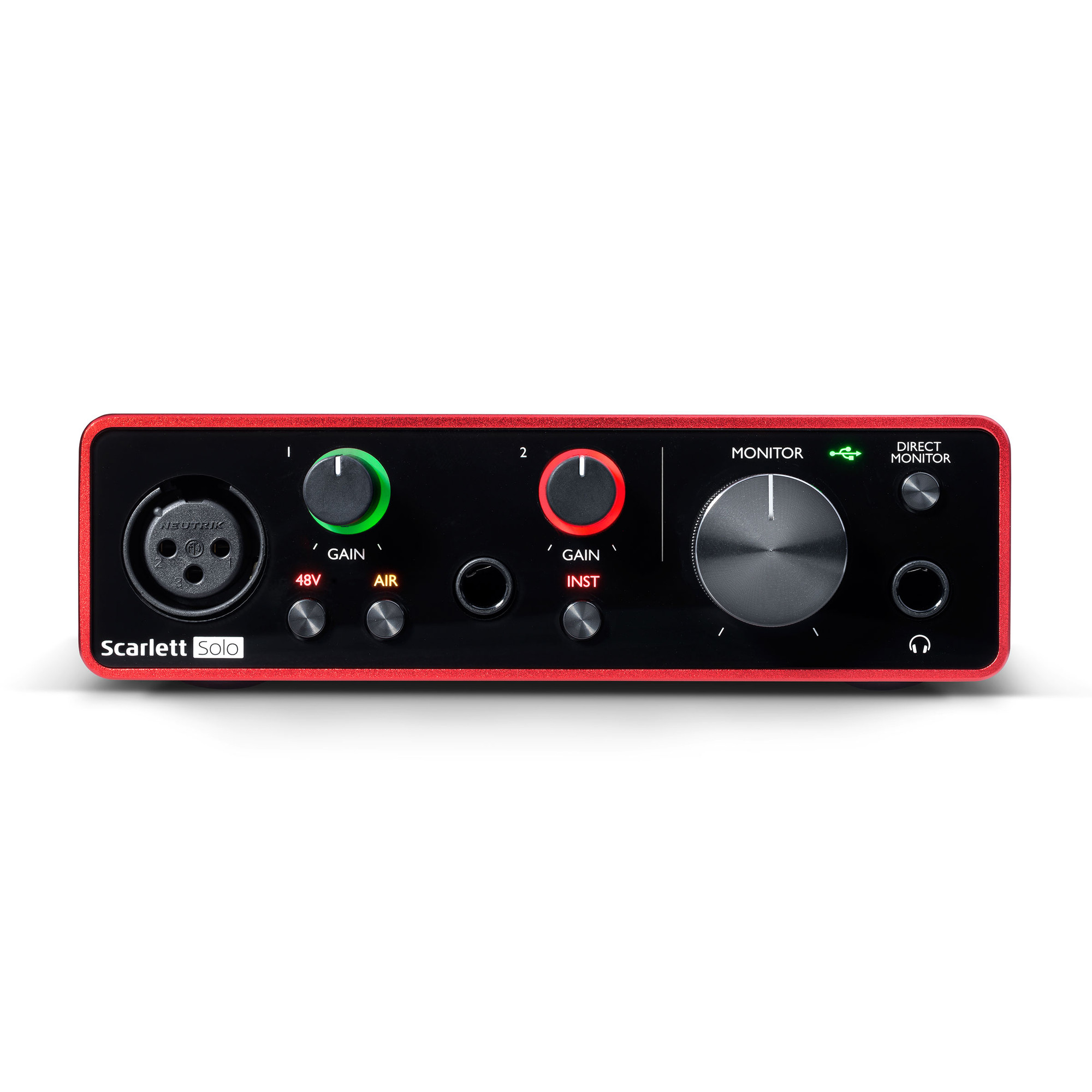USB-аудиоинтерфейс Focusrite Scarlett Solo Studio — разъёмы и органы управления - фото 2