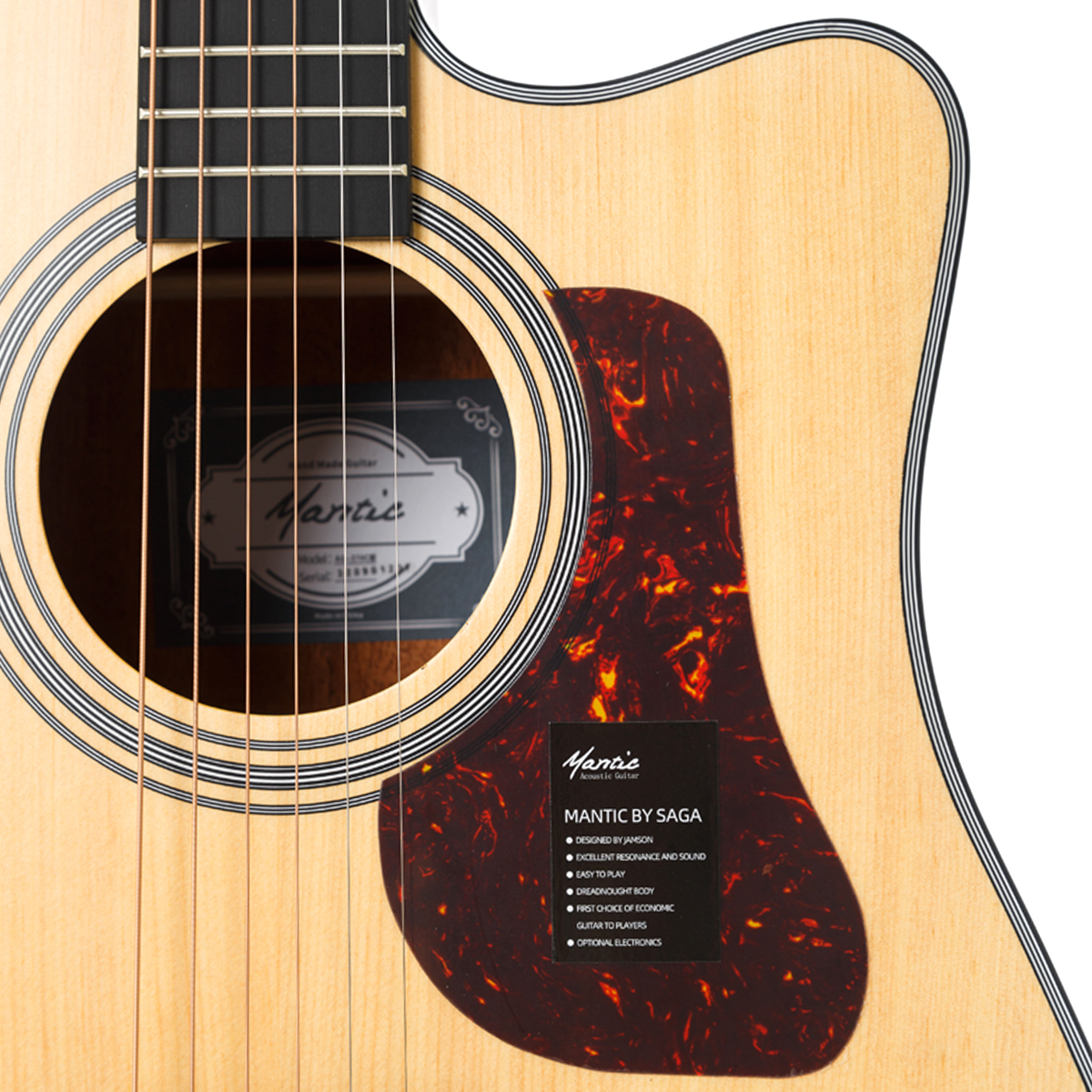 Акустическая гитара Mantic AG-370C — корпус и детали - фото 3