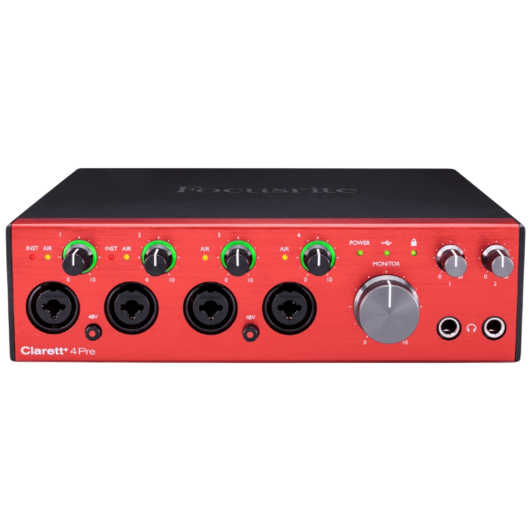 USB-аудиоинтерфейс Focusrite Clarett+4Pre — общий вид