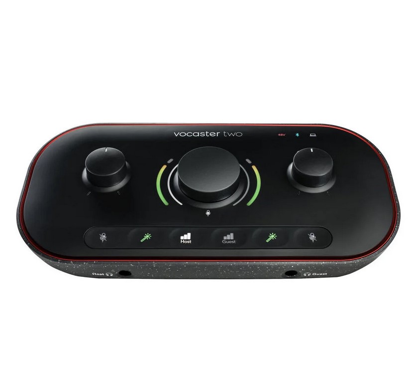 USB-аудиоинтерфейс Focusrite Vocaster Two — разъёмы и органы управления