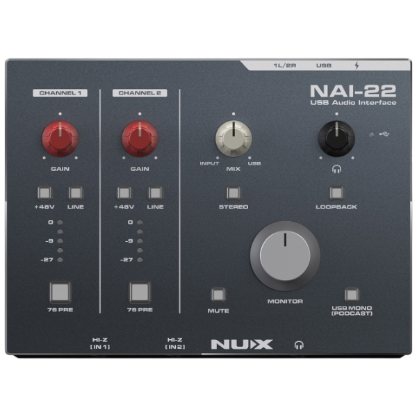 USB-аудиоинтерфейс Nux NAI 22 — общий вид