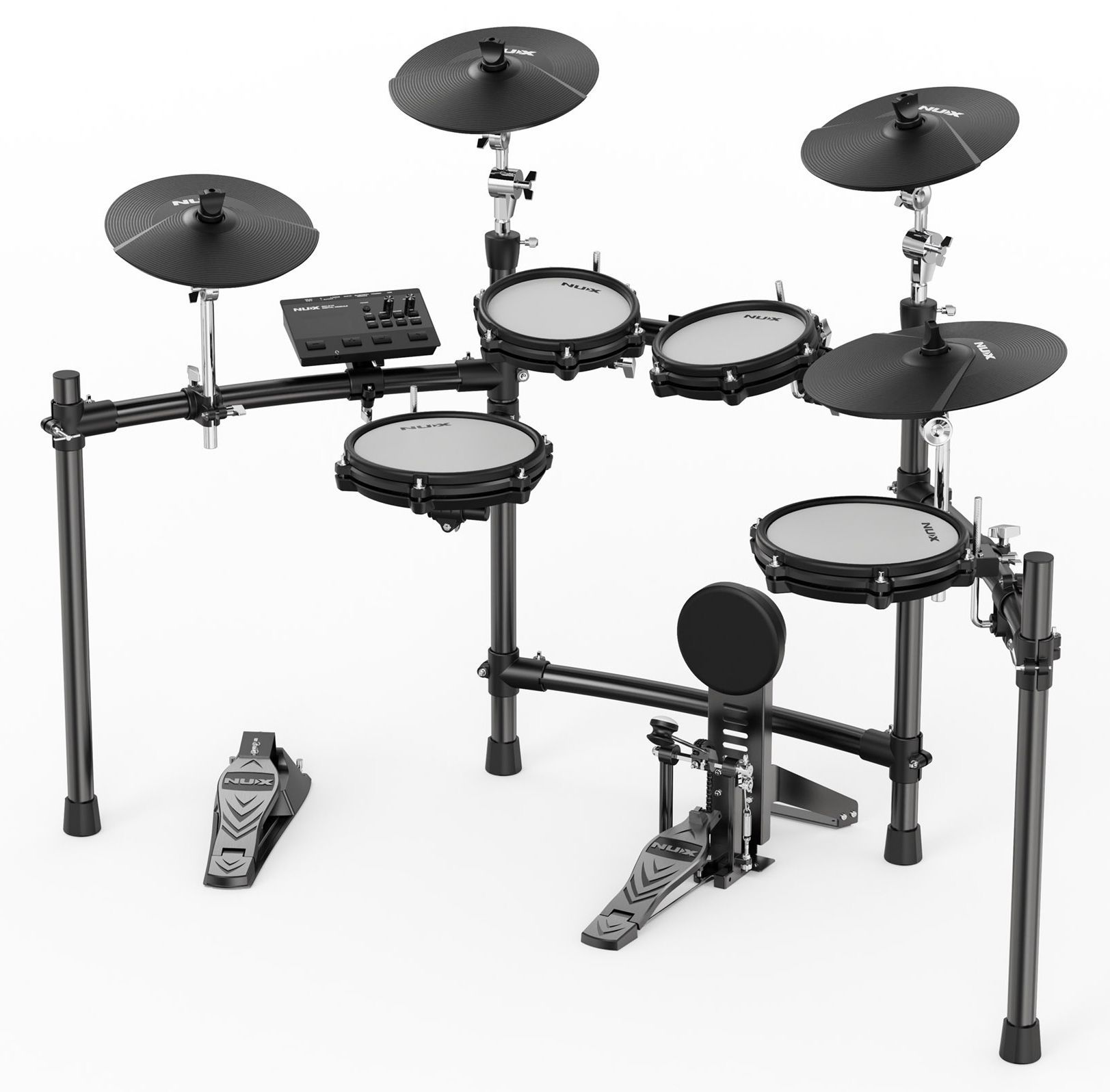 Электронные барабаны Nux DM-300 — модуль, сетчатые пэды 10″ и 8″, тарелки с глушением - фото 4