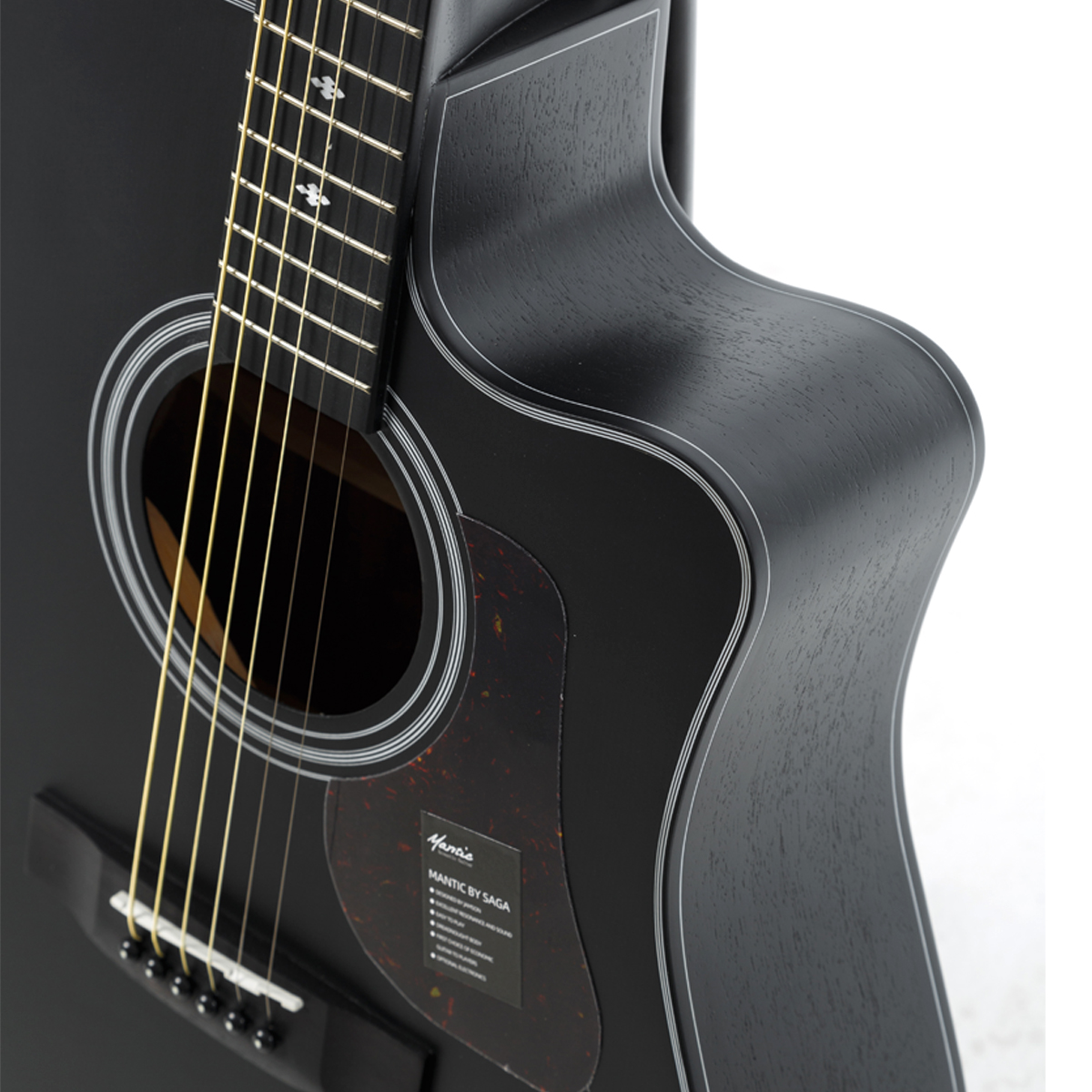 Акустическая гитара Mantic AG-370C BK — корпус и детали - фото 4