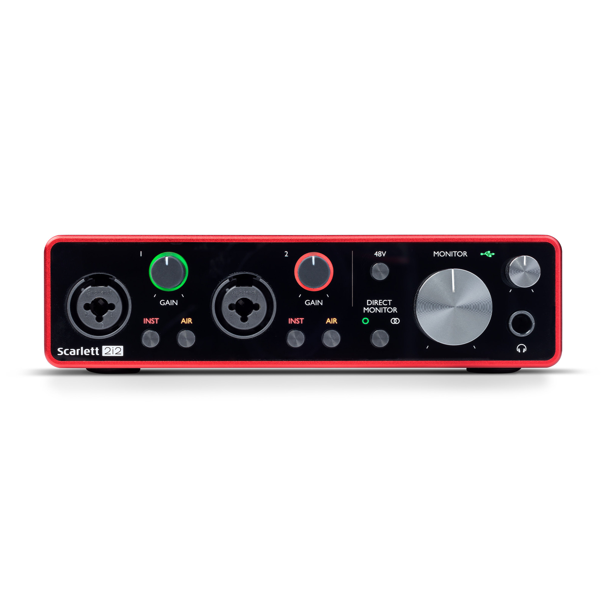 USB-аудиоинтерфейс Focusrite Scarlett 2i2 Studio — разъёмы и органы управления - фото 3