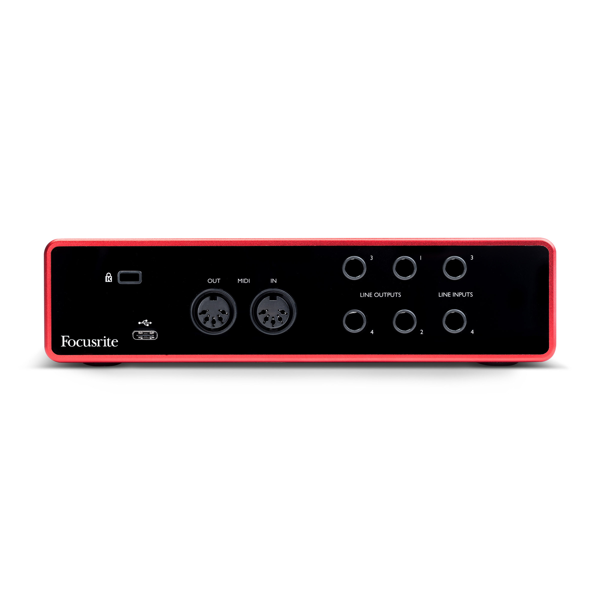 USB-аудиоинтерфейс Focusrite Scarlett 4i4 3rd gen — разъёмы и органы управления - фото 1
