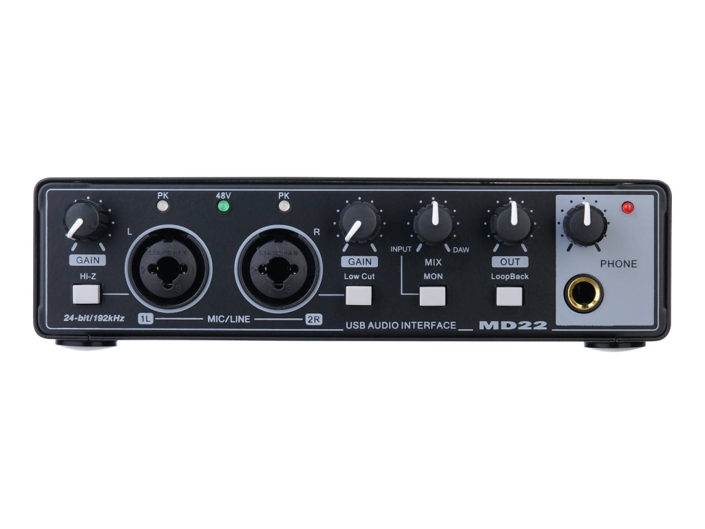 USB-аудиоинтерфейс Foix LBS MD22 — разъёмы и органы управления - фото 2