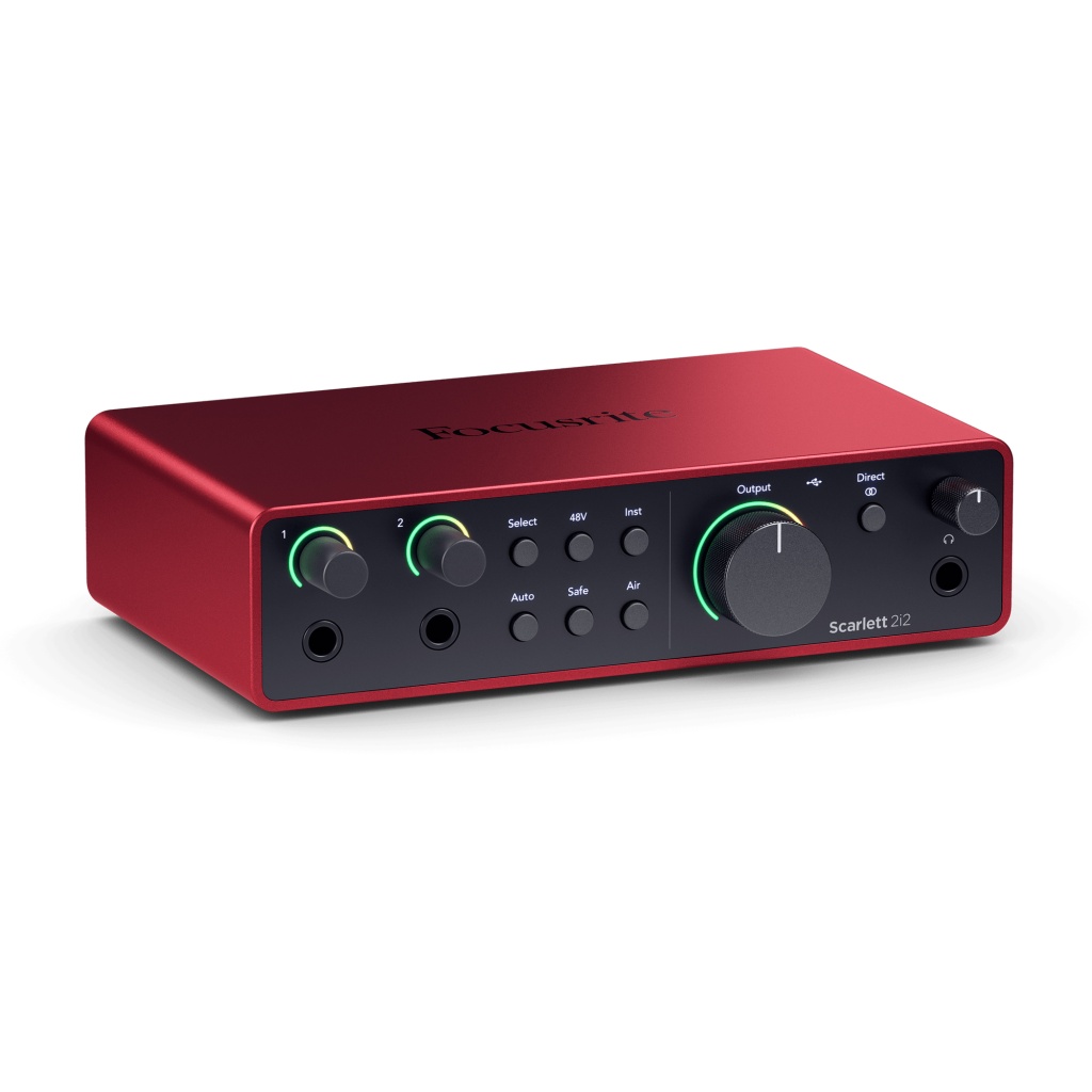 USB-аудиоинтерфейс Focusrite Scarlett 2i2 4th gen — разъёмы и органы управления