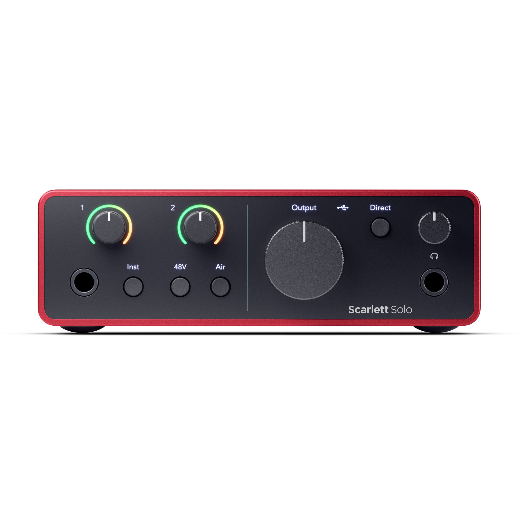 USB-аудиоинтерфейс Focusrite Scarlett Solo 4th gen — разъёмы и органы управления - фото 2